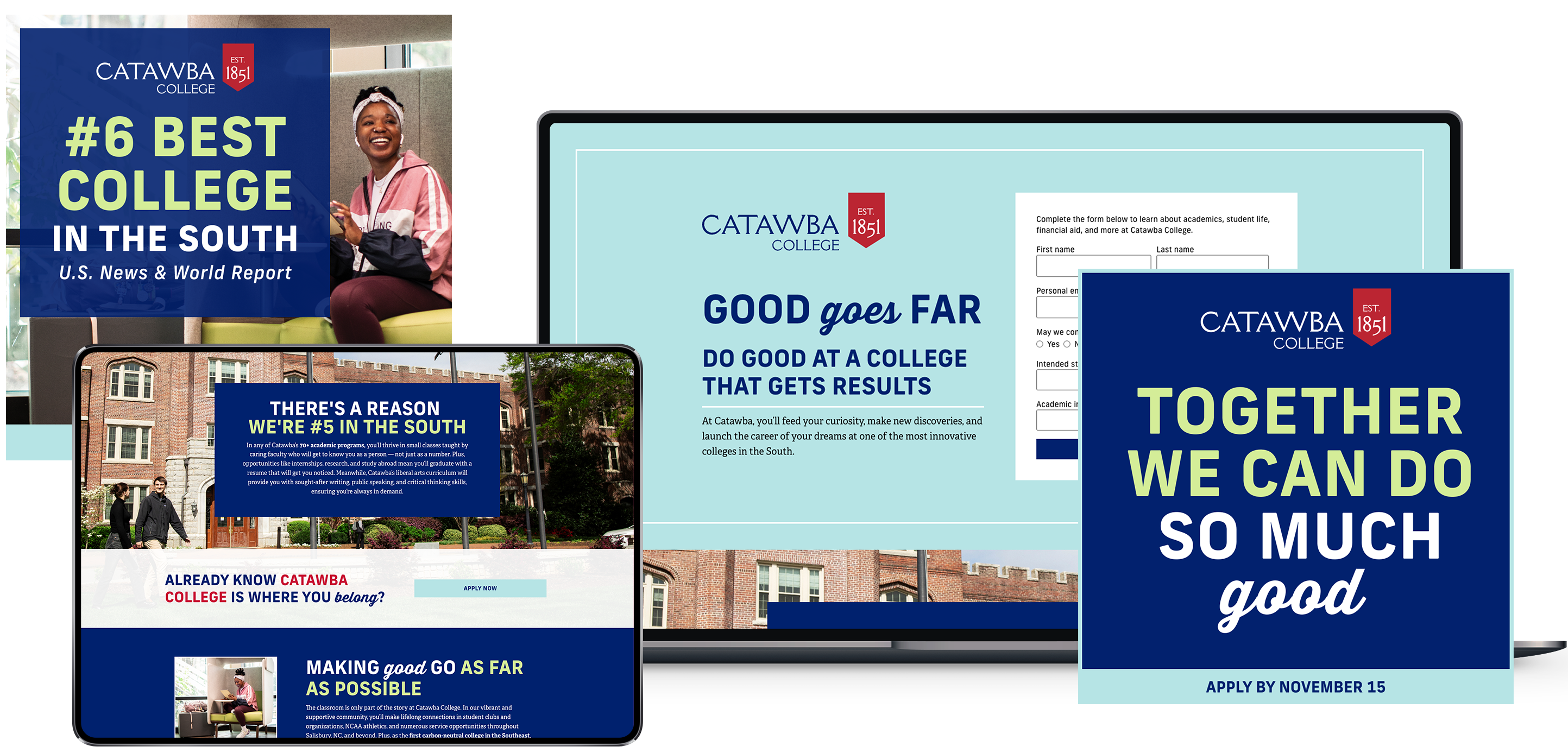 Catawba College EDM Award Submission for Recruitment Campaign - Collage
