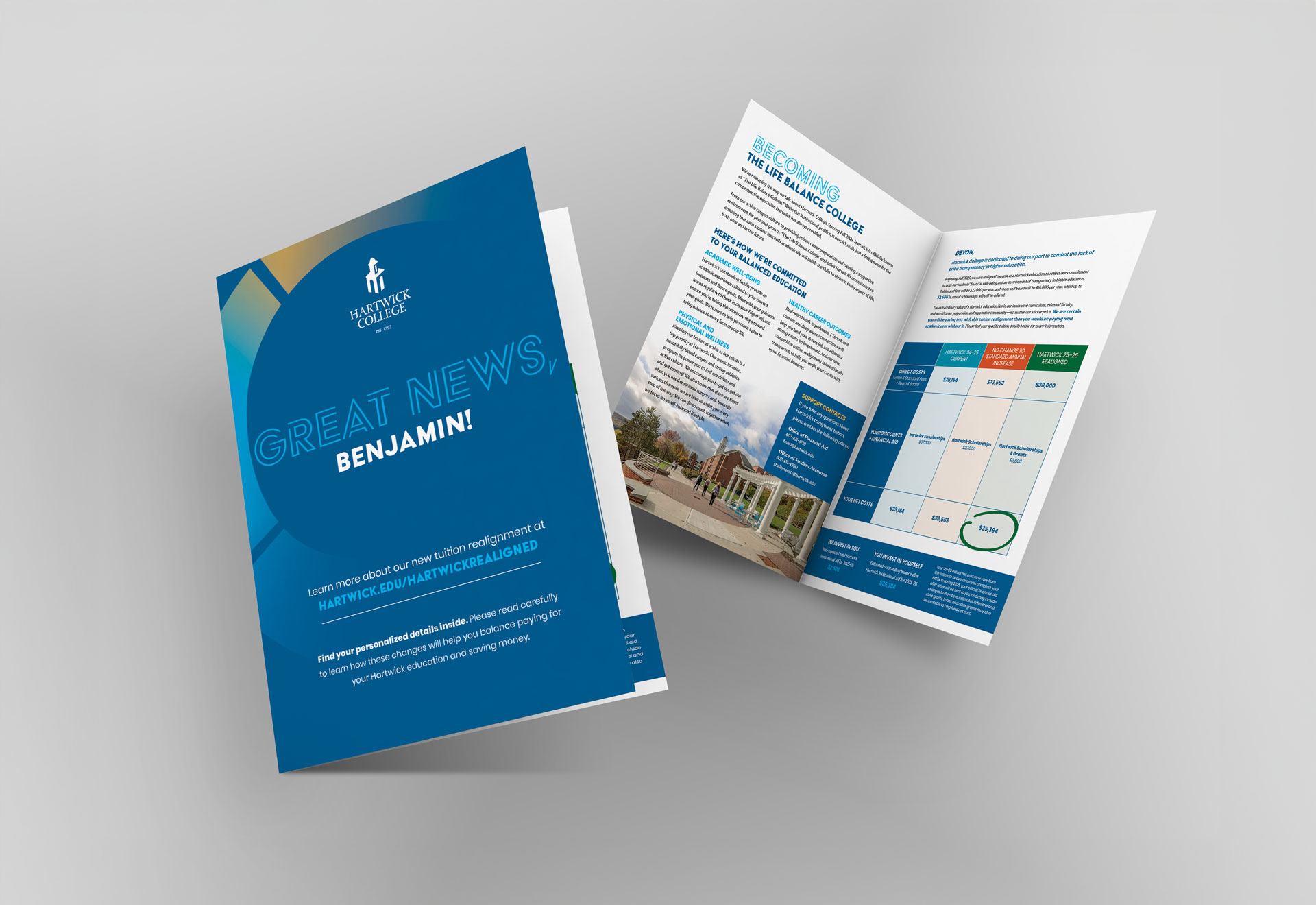 Hartwick Personalized Financial Aid Mailer